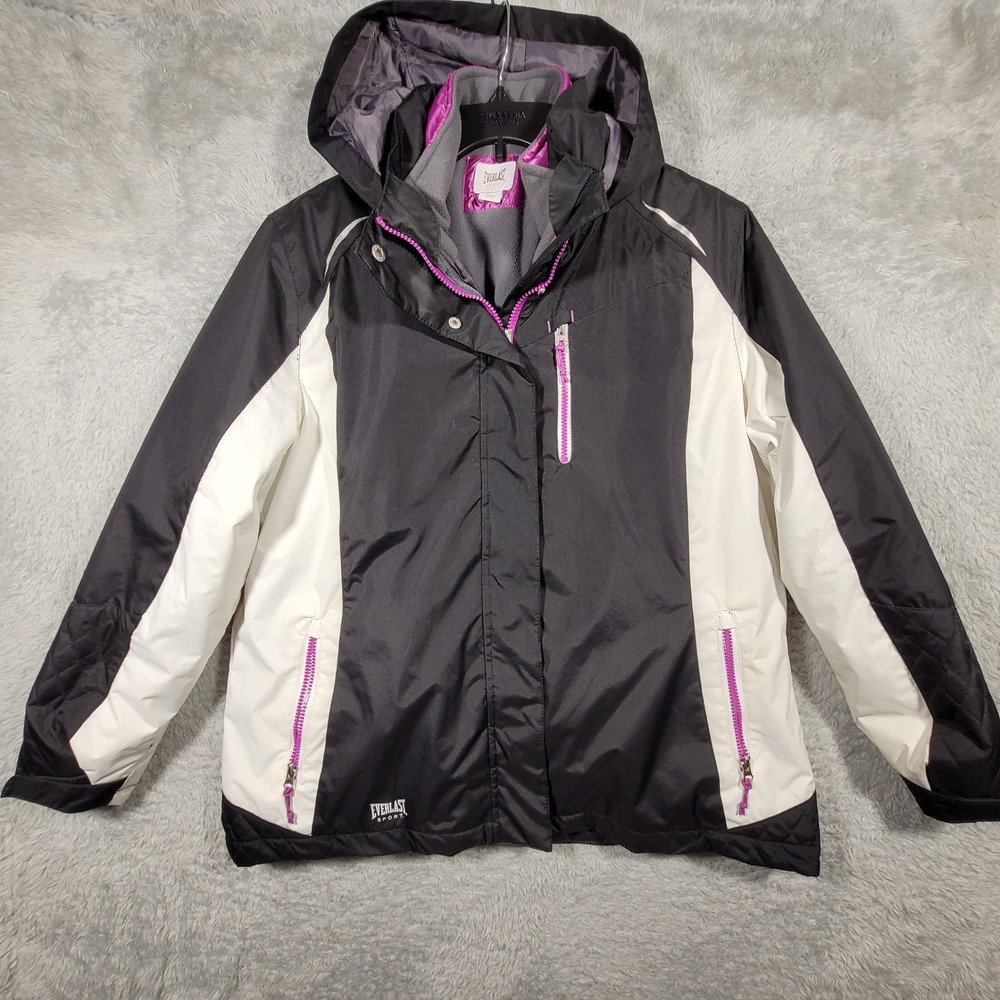 Everlast Jacket Womens XL Hooded Removable Fleece Liner Full Zip